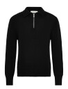 Selected Slhcody Ls Knit Relaxed Half Zip Polo - Black - S
