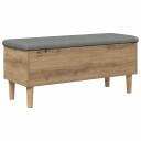 vidaXL Oppbevaringsbenk med pute Artisan eik 102 x 42 x 46 cm