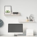  Vegghyller 2 stk hvit 50x11x9 cm heltre furu