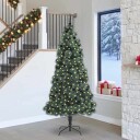  Kunstig Forhåndslyst Julegran med Kule Sett grønn 240 cm PET