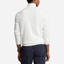 Ralph Lauren Mesh-Knit Cotton Quarter-Zip Sweater - Deckwash White Hvit S