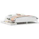  Sengeramme med madrass hvit 200x200 cm heltre furu 8721102940880