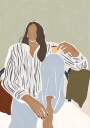 Woman Enjoying a Cup of Espresso Poster Plakat / 70x100cm