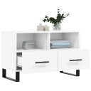 vidaXL TV-benk hvit 80x36x50 cm konstruert tre