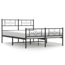  Sengeramme i metall med hode  og fotgavl svart 135x190 cm