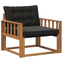 vidaXL Utendørs sofa sett Massiv akasietre og Textilene Naturlig