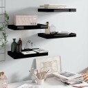 vidaXL Flytende vegghyller 4 stk h?yglans svart 40x23x3,8 cm MDF