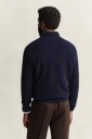 Gant Herringbone Half Zip Genser Herre Evening Blue S