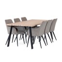 Torkelson Exxet spisebord Hvitoljet eik/svart 210 x 95 cm Hvit
