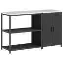  Kjøkkenoppbevaringssett med hylle 2 pcs Svart 150 x 50 x 92 cm