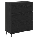 Serviesskap Svart Eik 69,5 x 34 x 90 cm Ingeniørtre og jern