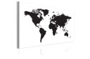 Tavle World Map: Black & White Elegance 120X80 Artgeist sp. z o. o.