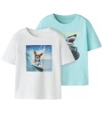 Name It T skjorte NmmVoto 2 pack Bright White/Skalpeskjegg Name It 2 år 92 T skjorte Blå Hvit