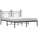 vidaXL Sengeramme i metall med hodegavl svart 160x200 cm 8721012248755