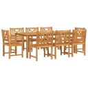 vidaXL Hage Spisegruppe 9 stk. 8-seters Brun Solid akasietre