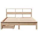  Seng med bokhylle uten madrass 120x200 cm heltre furu 8721158409874