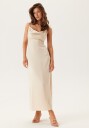 Bubbleroom Occasion Waterfall Satin Ankle dress Cream 36