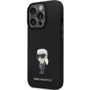 Karl Lagerfeld Mobildeksel til iPhone 14 Pro Max 6,7" i Svart Silikon med Ikonik Metal Pin
