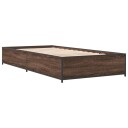  Sengeramme brun eik 100x200 cm konstruert tre og metall 8721012986367