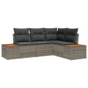 vidaXL Hagesofa Set 4 stk. 4-Antall seter Grå Polyrattan