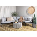 Venture Design Virya sofagruppe Svart med grå pute 2st runda 2-seterende & bord 70 cm Grå