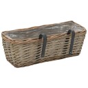 vidaXL Plantekasser for balkong 2 stk flettekurv med PE-fôring 40 cm