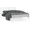 vidaXL Sengeramme i metall med hode- og fotgavl hvit 140x190 cm 8721012250376