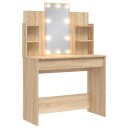  Sminkebord med LED-lys sonoma eik 96x40x142 cm 8721012045170