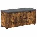 vidaXL Gangbenk Røkt Eik 100 x 38 x 46 cm Konstruert treverk og stoff