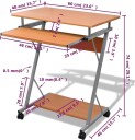 vidaXL Datamaskin Skrivebord Brun Finish