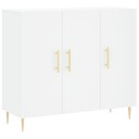 vidaXL Skjenk hvit 90x34x80 cm konstruert tre