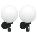  Utendørs Vegglamper 2 Pcs Svart 28 X 25 38cm Rustfritt Stål
