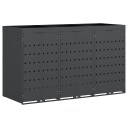 vidaXL Oppbevaring for 3 søppelbøtter Antrasitt 204 x 77,5 x 121,5 cm