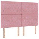  Box Spring Seng med Madras & LED Rosa 160x200 cm Fløyel