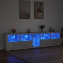 vidaXL Skjenk med LED-lys hvit 283x37x67 cm