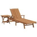  Solseng med pute 1 person 2 pcs Brun Massivt Teaktre