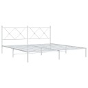  Sengeramme i metall med hodegavl hvit 183x213 cm 8721012374409