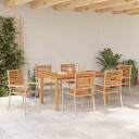 7 delt hage spisegruppe Beige Polyrotting Akasie