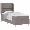  Box Spring Bed med Madrass Taupe 90x200 cm Stoff
