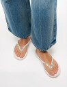 FitFlop Iqushion Ergonomic Multi Crystal Flip Flops White 37