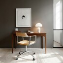 Vipp 452 Svingstol med Hjul Polert Aluminium / Kamelfarget Skinn