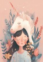 Girl and Unicorn Plakat Plakat / 40x50cm