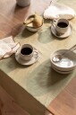 Gia Tekstilsett 4 Spisebrikker + 4 Servietter Hvit / Brun