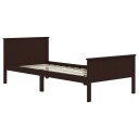 vidaXL Sengeramme mørkebrun heltre furu 100x200 cm