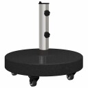  Paraplybase med hjul for Ø38/48mm stenger svart granitt 30 kg rund
