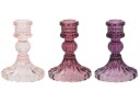 Lysestake i glass lys Rosa farge fra Børskompagniet