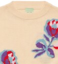 FUB Genser   Strikk   Ull   Krem m. Blomster   FUB   110   Genser Beige Lilla Lyseblå Rosa Rød