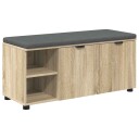 vidaXL Gangbenk med pute med hylle med dør Sonoma eik 100 x 38 x 46 cm