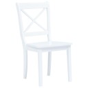 vidaXL Spisestoler 2 stk hvit heltre gummitre