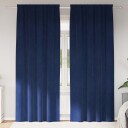  Gardiner med gardiner 2 pcs Mørkblå 140 x 225 cm Fløyel